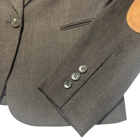 Cremieux Womens Brown Patch Sleeve one Button Front Blazer Sz 2 - Picture 11 of 15